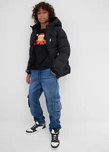 Maglia natalizia in puro cotone a maniche lunghe con Garfield, Garfield Maglia natalizia in puro cotone a maniche lunghe con Garfield, Garfield