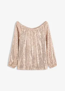 Maglia con spalle scoperte oversize con paillettes, bonprix Maglia con spalle scoperte oversize con paillettes, bonprix