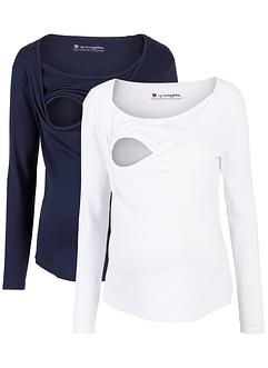 Maglia a costine prémaman e per l'allattamento (pacco da 2), bpc bonprix collection Maglia a costine prémaman e per l'allattamento (pacco da 2), bpc bonprix collection