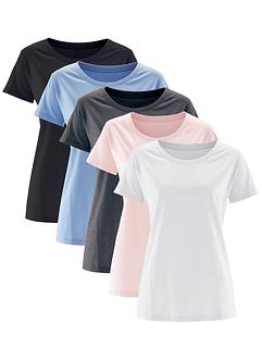 Maglia lunga (pacco da 5) a manica corta, bpc bonprix collection Maglia lunga (pacco da 5) a manica corta, bpc bonprix collection
