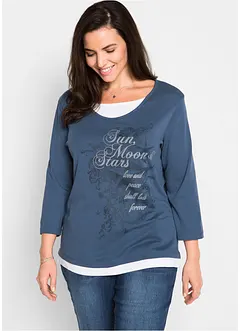 Maglia 2 in 1 in cotone con maniche a 3/4, bonprix Maglia 2 in 1 in cotone con maniche a 3/4, bonprix