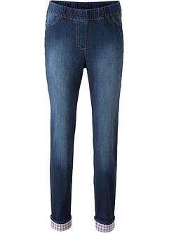 Jeans elasticizzato con risvolto a quadretti, bpc bonprix collection Jeans elasticizzato con risvolto a quadretti, bpc bonprix collection