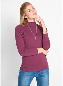 Maglia elasticizzata a manica lunga con collo alto, bpc bonprix collection Maglia elasticizzata a manica lunga con collo alto, bpc bonprix collection