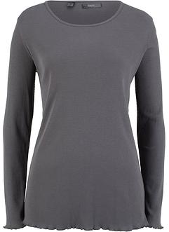 Maglia in cotone a costine con fondo ondulato e manica lunga, bpc bonprix collection Maglia in cotone a costine con fondo ondulato e manica lunga, bpc bonprix collection