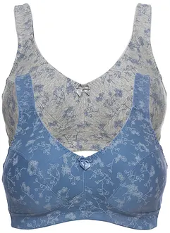 Reggiseno senza ferretto con cotone biologico morbido (pacco da 2), bonprix Reggiseno senza ferretto con cotone biologico morbido (pacco da 2), bonprix