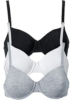 Reggiseno t-shirt con ferretto in cotone biologico (pacco da 3), bonprix Reggiseno t-shirt con ferretto in cotone biologico (pacco da 3), bonprix