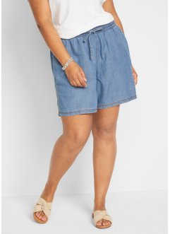 Shorts in denim leggero con lino e cinta comoda, extra larghi, bpc bonprix collection