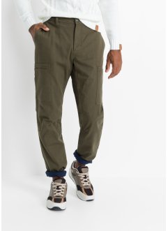 Pantaloni termici elasticizzati regular fit con tasche cargo, dritti, bpc bonprix collection