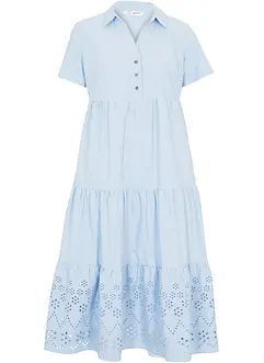 Abito tunica in puro cotone con ricamo traforato, bonprix Abito tunica in puro cotone con ricamo traforato, bonprix