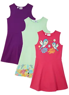 Abito in jersey di puro cotone biologico (pacco da 3), bonprix Abito in jersey di puro cotone biologico (pacco da 3), bonprix