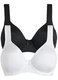 Reggiseno t-shirt con ferretto ed effetto lucido (pacco da 2), bonprix Reggiseno t-shirt con ferretto ed effetto lucido (pacco da 2), bonprix