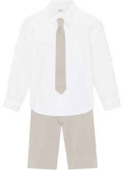 Camicia, pantaloni corti, cravatta (set 3 pezzi), bpc bonprix collection
