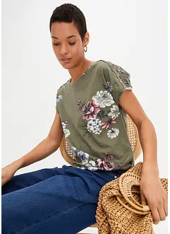 Maglia fantasia con pizzo, bonprix Maglia fantasia con pizzo, bonprix