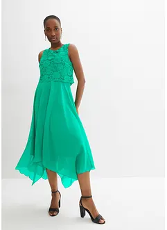 Abito midi in chiffon con pizzo, bonprix Abito midi in chiffon con pizzo, bonprix