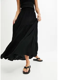 Gonna lunga a balze in viscosa operata, bonprix Gonna lunga a balze in viscosa operata, bonprix