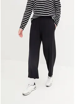 Pantaloni in jersey cropped, vita alta (pacco da 2), bonprix Pantaloni in jersey cropped, vita alta (pacco da 2), bonprix