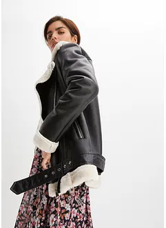 Giacca shearling biker, bonprix Giacca shearling biker, bonprix