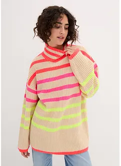 Maglione oversize con righe neon, bonprix Maglione oversize con righe neon, bonprix