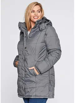 Giacca lunga trapuntata imbottita con colletto e cappuccio, bonprix Giacca lunga trapuntata imbottita con colletto e cappuccio, bonprix