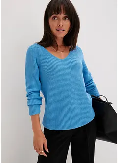 Maglione a coste in puro cotone, bonprix Maglione a coste in puro cotone, bonprix
