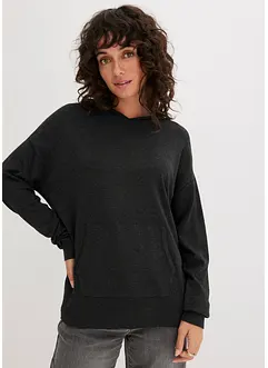Maglione con cappuccio e tasca a marsupio in misto viscosa, bonprix Maglione con cappuccio e tasca a marsupio in misto viscosa, bonprix