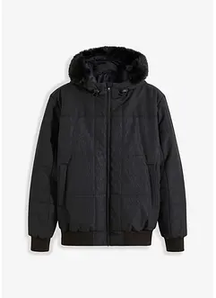 Giacca trapuntata con cappuccio in pelliccia sintetica, bonprix Giacca trapuntata con cappuccio in pelliccia sintetica, bonprix