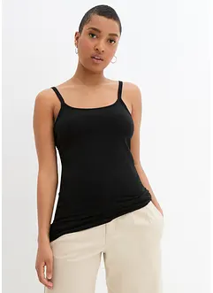 Top lungo in cotone biologico con spalline sottili (pacco da 2), bonprix Top lungo in cotone biologico con spalline sottili (pacco da 2), bonprix