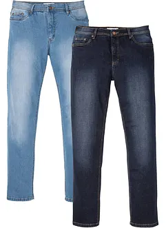 Jeans elasticizzati leggeri regular fit, straight (pacco da 2), bonprix Jeans elasticizzati leggeri regular fit, straight (pacco da 2), bonprix