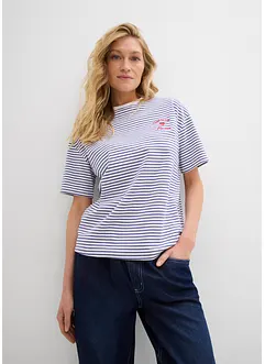 T-shirt a righe con ricamo, bonprix T-shirt a righe con ricamo, bonprix