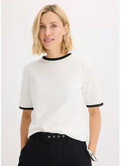 Maglia con bordo in pizzo, bonprix Maglia con bordo in pizzo, bonprix
