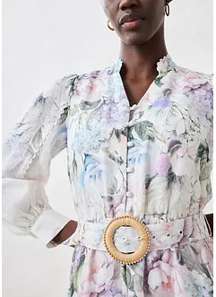 Abito midi in ramiè con cintura, bonprix Abito midi in ramiè con cintura, bonprix