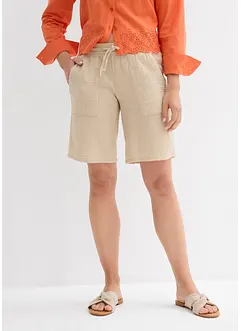 Bermuda in mussola con elastico in vita, bonprix Bermuda in mussola con elastico in vita, bonprix
