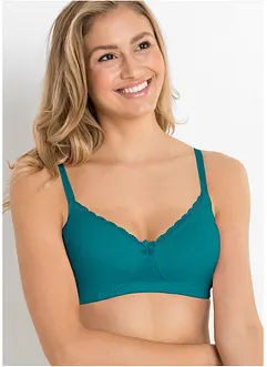 Reggiseno senza ferretto  con cotone (pacco da 3), bonprix Reggiseno senza ferretto  con cotone (pacco da 3), bonprix