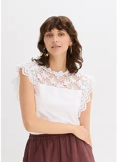 Maglia con inserto in pizzo, bonprix Maglia con inserto in pizzo, bonprix