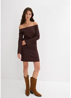 Abito a spalle scoperte in crêpe strutturato, bonprix Abito a spalle scoperte in crêpe strutturato, bonprix