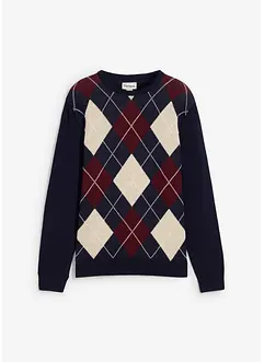 Maglione in puro cotone con motivo a losanghe, bonprix Maglione in puro cotone con motivo a losanghe, bonprix