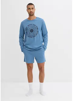 Pigiama corto in puro cotone biologico con maniche lunghe, bonprix Pigiama corto in puro cotone biologico con maniche lunghe, bonprix