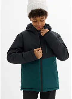 Giacca invernale impermeabile con cappuccio in color block, bonprix Giacca invernale impermeabile con cappuccio in color block, bonprix