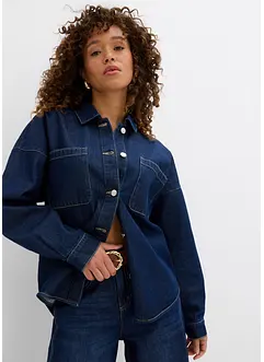 Giacca-camicia oversize in jeans di cotone biologico, bonprix Giacca-camicia oversize in jeans di cotone biologico, bonprix