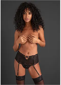 Perizoma a vita alta ouvert con giarrettiera, bonprix Perizoma a vita alta ouvert con giarrettiera, bonprix