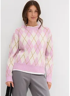 Maglione in filato fine a quadri, bonprix Maglione in filato fine a quadri, bonprix