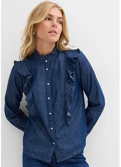 Camicia in denim in puro cotone con volants, bonprix Camicia in denim in puro cotone con volants, bonprix