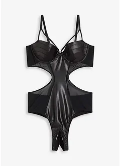 Body con perizoma ouvert effetto bagnato, bonprix Body con perizoma ouvert effetto bagnato, bonprix