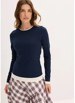 Maglia a maniche lunghe in misto cotone, bonprix Maglia a maniche lunghe in misto cotone, bonprix