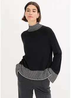 Maglione con collo dritto in misto cachemire, bonprix Maglione con collo dritto in misto cachemire, bonprix