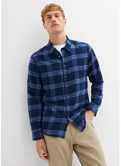 Camicia a maniche lunghe in flanella di puro cotone biologico, bonprix Camicia a maniche lunghe in flanella di puro cotone biologico, bonprix