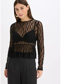 Maglia a maniche lunghe in pizzo, bonprix Maglia a maniche lunghe in pizzo, bonprix
