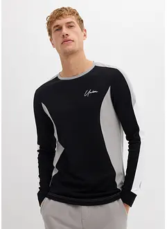 Maglia a maniche lunghe in misto cotone elasticizzato, slim fit, bonprix Maglia a maniche lunghe in misto cotone elasticizzato, slim fit, bonprix