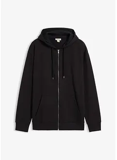Felpa con zip, cappuccio e puro cotone, loose fit, bonprix Felpa con zip, cappuccio e puro cotone, loose fit, bonprix