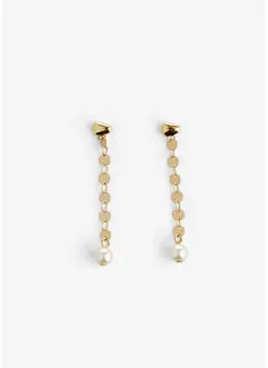 Orecchini a lobo con perla di vetro, bonprix Orecchini a lobo con perla di vetro, bonprix